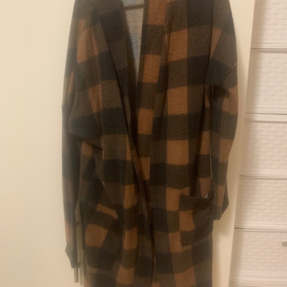 Plaid Fleece Cardigan for Women - Size Small - Picture 5 of 5